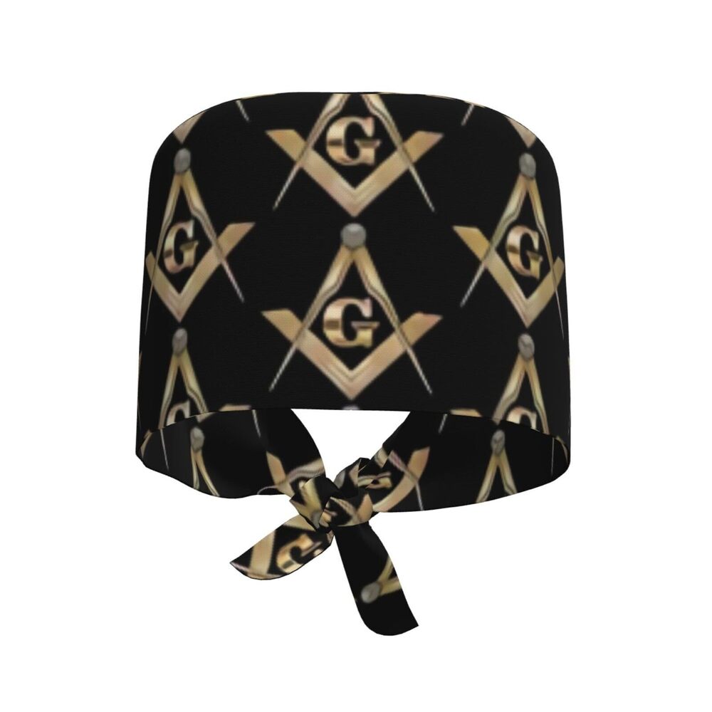 4746 Masonic Square Adjustable Working Cap Scrub Hat Sweatband, Fashional